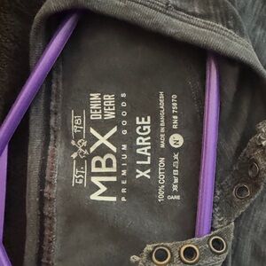 MBX Denim Wear Men's Short Sleeve Shirt - Black - X Large